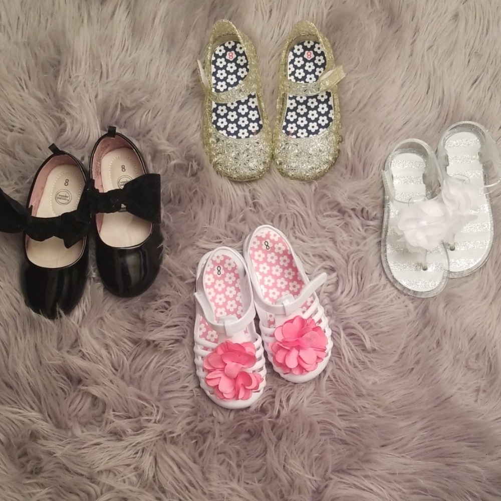 4 New Girls' shoes SIZE 8..NEVER WORN